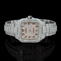 Luxury Diamond-Studded Timepiece with Unique Arabic Numerals By CrownIce