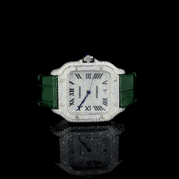 Midnight Majesty - Timepiece with Dazzling Diamond Bezel By CrownIce